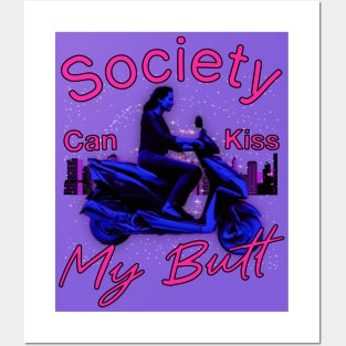 Society Can Kiss My Butt (pink version) Posters and Art